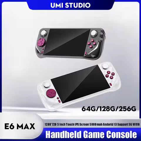 E6 MAX Retro Video Game Console 1280*720 5 Inch Touch IPS Screen 5000mah Andorid 13 Support 5G Wifi6