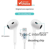 Type-C Wired Earphones In-Ear TWS Earbuds ANC HiFi Stereo ENC HD Calls for Android iOS