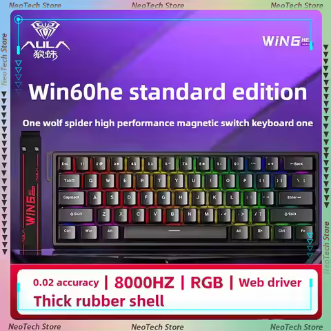 Aula Win60He Magnetic Switch Keyboard Wired Win 60 HE Mechanical Keyboard Esports Gamer Win68 Keyboa
