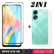 LAYAR Screen Protector Black Edge 9D for Oppo A78 4G / Oppo A78 5G Tempered Glass Screen + Garskin C