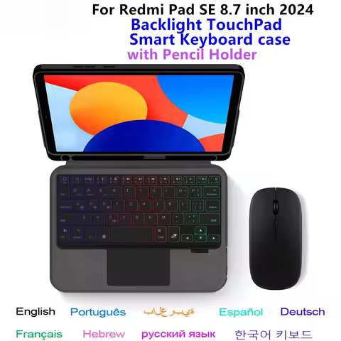 Magic Keyboard For Xiaomi Redmi Pad SE 8.7 Inch Case Funda for Redmi Pad SE 8.7 8 7 4g 8.7" Tablet B
