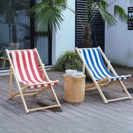 GG Kursi pantai kanvas sederhana kursi lipat santai kayu kursi