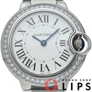 卡地亞 Ballon Bleu de Cartier 腕錶 28毫米 鑲鑽錶圈 W4BB0015 帶錶盒、保固卡、不鏽鋼錶殼、女士腕錶、銀色、拋光、成色極佳 [二手]