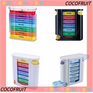 COCOFRUIT Medicine Box, Weekly Monthly Pill Box, Portable Plastic 4-Compartment Medicine Storage 7 D