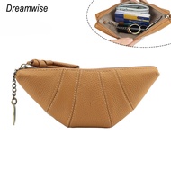 Dreamwise Small Coin Purse for Women Genuine Cow Leather Retro Dumpling Storage Bag Simple Change Pouch with Keychain C06