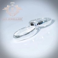 SAN950 Elegant Masculine Couple Engagement Wedding Ring – Original White Gold | Free Carving & Box C