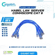 Cat6 Lan Cable UTP CAT6 RJ45 CAT 5E Commscope Cable biru support Gigabit and POE - 10/15/20/25 CM