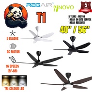 REGAIR INOVO T1 Ceiling Fan With Light DC Motor Silent RF-Remote / APP Control 5 Blades 5Years Warra
