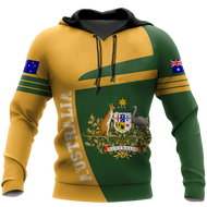 Australia National Emblem 3D Print Hoodie Men Autumn Long Sleeve Sweatshirt Casual Australian Flag S