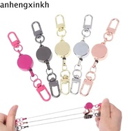 ANHENGXIN Retractable Key Holder, Alloy Anti-theft Elastic Keychain, Retractable Badges Holder 21MM 