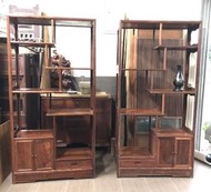 古董 老件 早期 酸枝 多寶閣 一對 中島櫃 展示櫃 玄關櫃 抽屜和門均為雙面對開