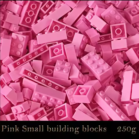 250g DIY Building Blocks Small Size Pink Brick Bulk Bricks Base Plates Compatible With Duplo Kids Ed