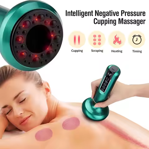 12 Gear Intelligent Suction Medical Cupping Set Beauty Massager Glass Jars Anti Cellulite Cupping Va