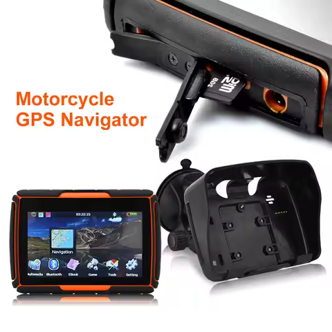 4.3 inch Motorcycle GPS Navigation & Car GPS Bluetooth Tracker Waterproof IPX67 FM BT Bullit in 8GB 