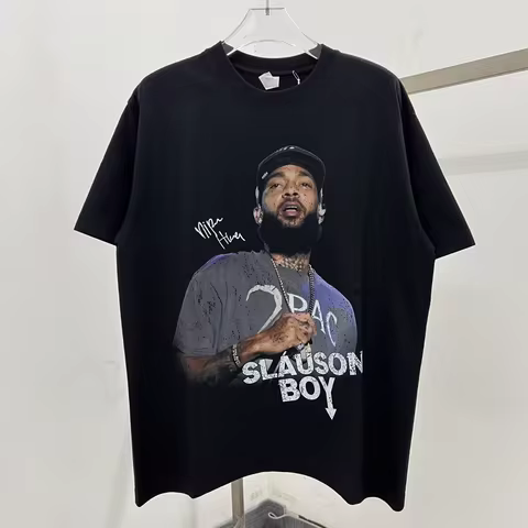 Black 2pac Rapper T Shirt Men Women Oversized Digital printing Summer Style T-shirt Top Tees