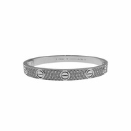 【新款🏵到貨】 Cartier 卡地亞 Love 18K白金 (新款) 寬版滿天星鑽石手環 Size 16 Bracelet