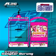 Stiker Sangkar Burung DUNKIN DONUTS Custom Sangkar Burung kotak Burung Kacer Pleci Cucak Ijo Dll Ful