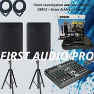 terlaris Paket 8 soundsystem outdoor YAMAHA DBR12 + Mixer Ashley