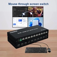 4k 8X1 KVM HDMI Quad Multi Screen Multiviewer Splitter 8 พอร์ต USB HDMI Multivisor สวิตช์แบบไม่มีรอย