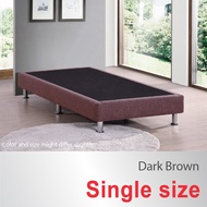 Single Size * Divan Bed Base * Fabric Upholstery * Dark Brown * Metal Legs