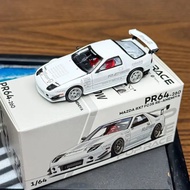 POPRACE 1/64 MAZDA RX7 FC3S RE White Alloy Diecast Car Model Toy Birthday Gift