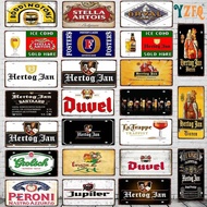 【YZFQ 】Belgian Beer Metal Sign 6x12 Inch Duvel Corona Jupiler Zot Plate For Wall Home Restaurant Cra