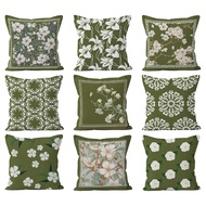 65x65.55x55.45x45.40x40.Green flowers geometric pillow cover.Home Decor sofa pillowcase.