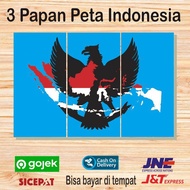 Poster Papan Kayu Peta Indonesia Hiasan Dinding Dekorasi Pajangan