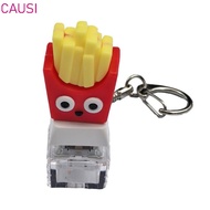 CAUSI Hamburger Fidget Keychain, French Fries Ice cream Keycap Finger Keyboard Cap, Relaxing Relief 
