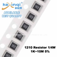 (50pcs) 1210 SMD Resistor 1K~10M 5% 1/4W 2.7K 3.3K 10K 15K 22K 47K 68K 100K 120K 220K 240K 330K 470K