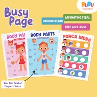 Busy Page Panca Indra Body Parts Montessori Educational Board Game for Children - Activity Page