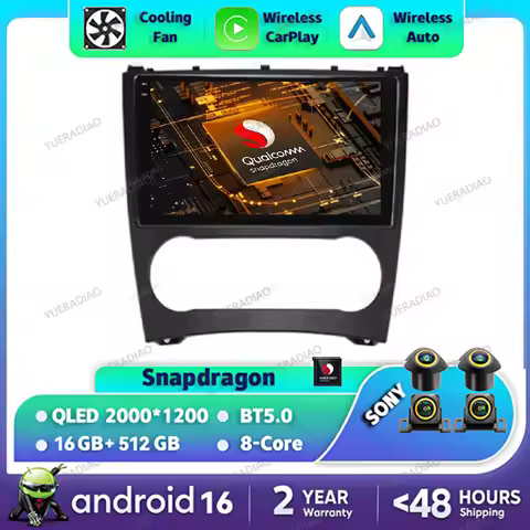Android 16 Car Radio For Mercedes Benz W203 W209 C180 C200 C220 C230 2005 - 2009 BT 4G LTE 5G WIFI Q