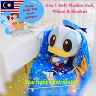 🔥Ready Stock🔥 3-in-1 Donald’s Duck Soft Plushie Toy (47CM) + Pillow + Blanket (160CM)- Premium Quali