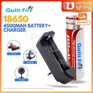 18650 Rechargeable Battery + Charger Li-Ion Battery 3.7V 4000mAh Solar Battery Bateri Boleh Cas Semula 18650 Button Top