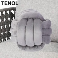 [TENOL] Soft Grey Knot Pillow Ball Throw Knotted Pillow Home Decoration Handmade Couch Decorative Th
