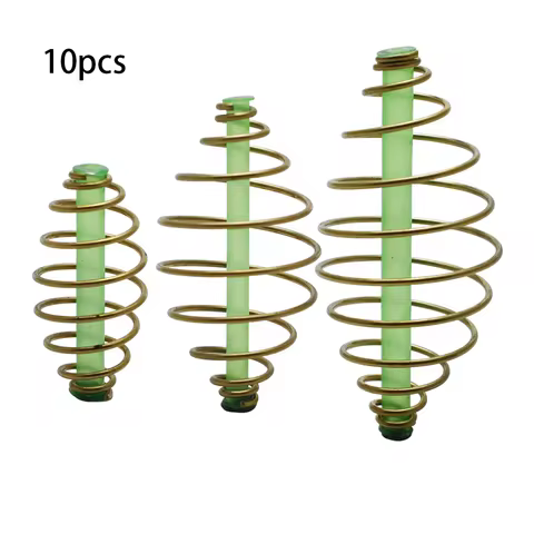 10Pcs Carp Fishing Inline Method Spring Feeder Coarse Bait Cages Terminal Tackle Method Feeder Artif