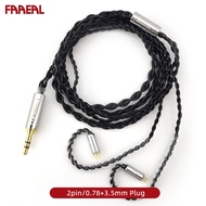 FAAEAL BlackRice Earphone Upgrade Cable 2.5/3.5/4.4mm Plug HiFi Litz Headset Replaceable Wire 0.78mm
