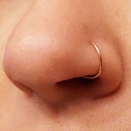 (1 pc) ROUND NOSE RING - 0.8mm thin - Medical stainless steel piercing - Ear, nose, septum, lip pier