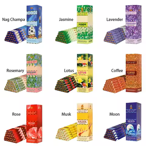 YXY Twenty Kinds Indian Incense Sticks 10/25 Tubes Nag Champa Lavender White Sage Stick Incenses Tib