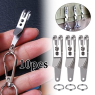 10Pcs Mini EDC Gear Pocket Suspension Clip Hanger Tool Key Ring Keychain