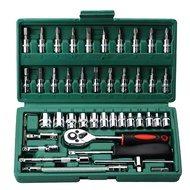 Bộ dụng cụ mở bulong ốc vít đa năng 46 chi tiết Không han gỉ Hàng Mới Bộ dụng cụ sửa chữa oto xe máy