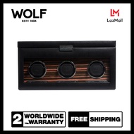 กล่องหมุน กล่องนาฬิกา WOLF1834 รุ่น Roadster Triple Winder With Storage (Black)