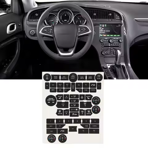 Car Dashboard Radio Button Repair Stickers Set Console Button Replacement Decal Set Fit for SAAB 3 G