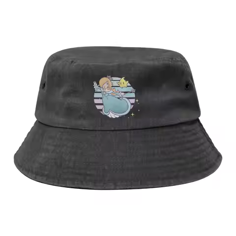 Super Marios Rosalina and Luma Striped Bucket Hat for Teen Summer Vocation Floppy Hat Harajuku for O
