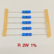 R Resistor ตัวต้านทานขนาด 2w 1% ยี่ห้อ Royalohm (จำนวน 100 ตัว) **อ่านรายละเอียดก่อนสั่ง**