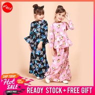 KM Kids Jameelah Floral Peplum Girls Traditional Baju Kurung Budak Perempuan Set KM Raya 2020 Setwea