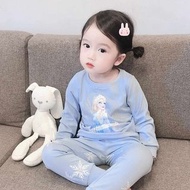 兒童睡衣長袖寶寶空調服愛莎女孩仙女可愛超萌長袖女童家居服套裝