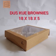 (5pcs) DUS KUE BROWNIES 18x18x5 cm Laminasi dalam DUS KUE COD DUS DONAT DUS MAKANAN KEKINIAN DUS BOX