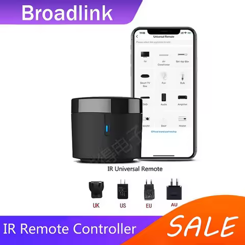 Broadlink RM4 mini WiFi IR Remote Controller for AC/TV Box Work with Alexa USB Adapter
