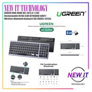 UGREEN DUAL MODE W/L (BT5.0+2.4G) Rechargeable ULTRA SLIM KEYBOARD (GREY) - Wireless Bluetooth Keybo